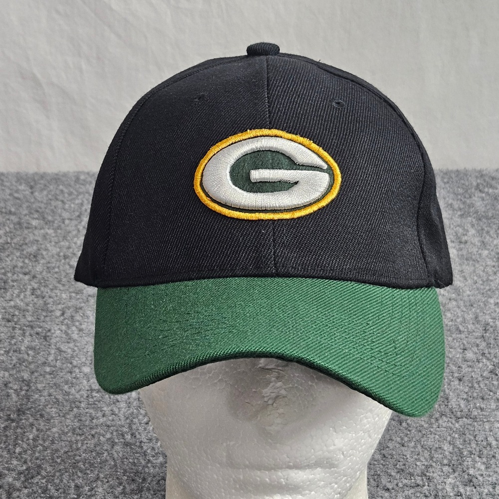 Green‎ Bay Packers Hat Strapback Cap Black Green NFL Football Wisconsin Fangear